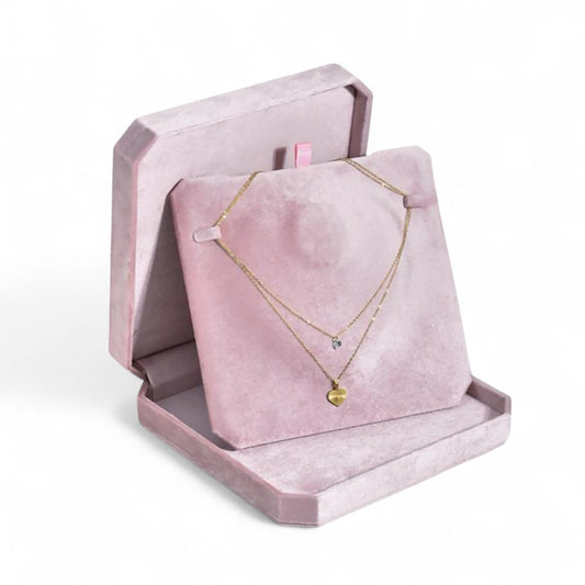 Large Cut Corner Velvet Necklace Box