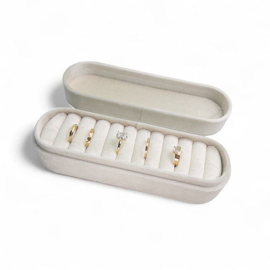 Long Oval Velvet Ring Display