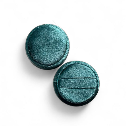 Round Velvet Ring Box - Double