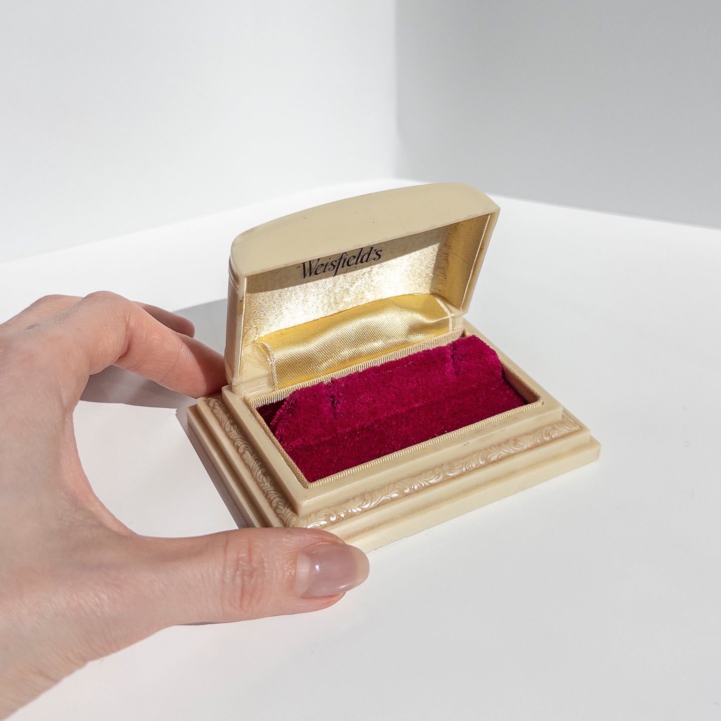 Antique Art-Nouveau Rectangular Celluloid Earring Box