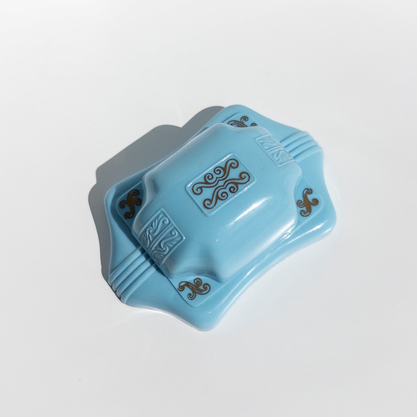 Vintage Blue Celluloid Ring Box