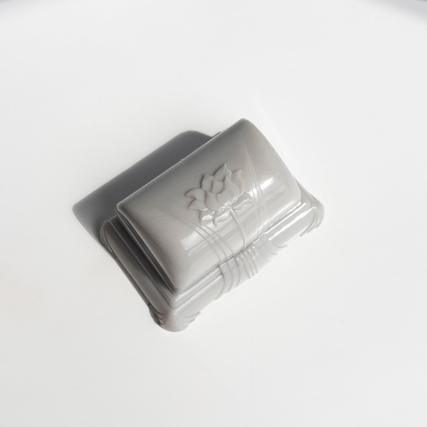 Vintage Grey and Purple Celluloid Ring Box