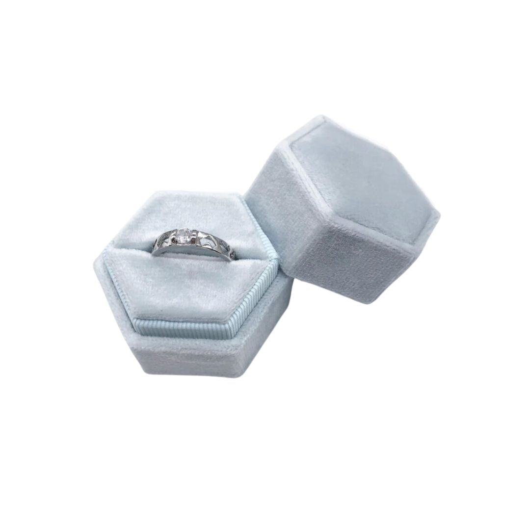 Hexagon Velvet Single Ring Box