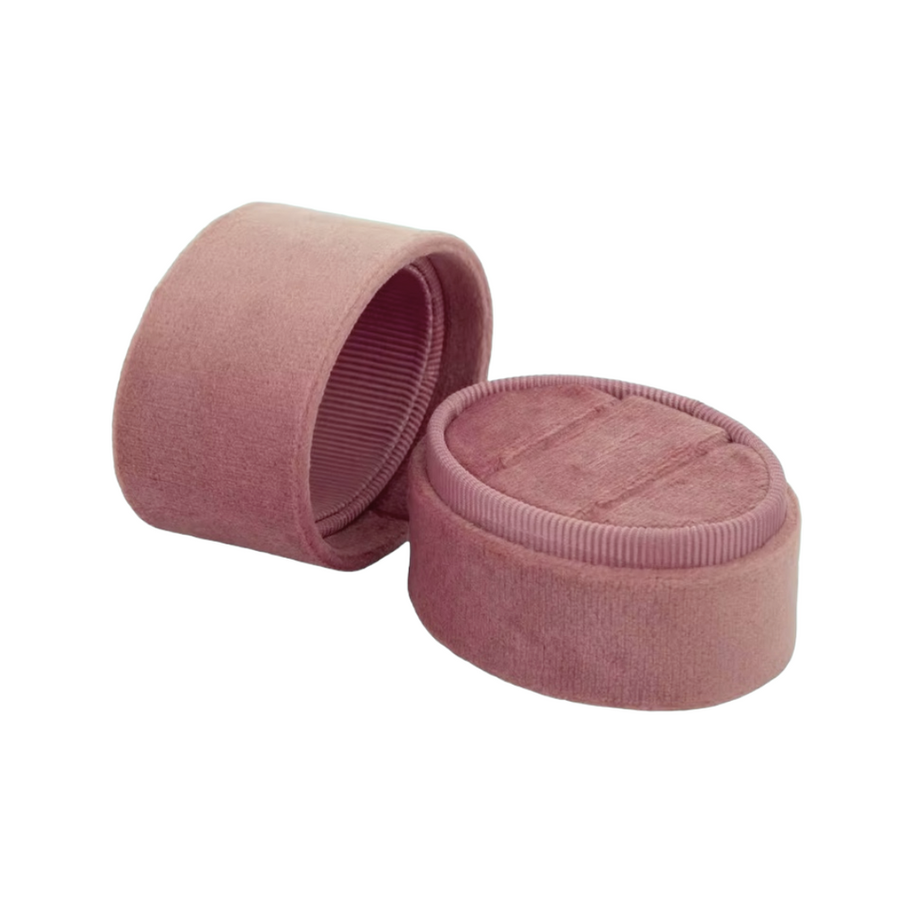 Oval Velvet Ring Box - Double