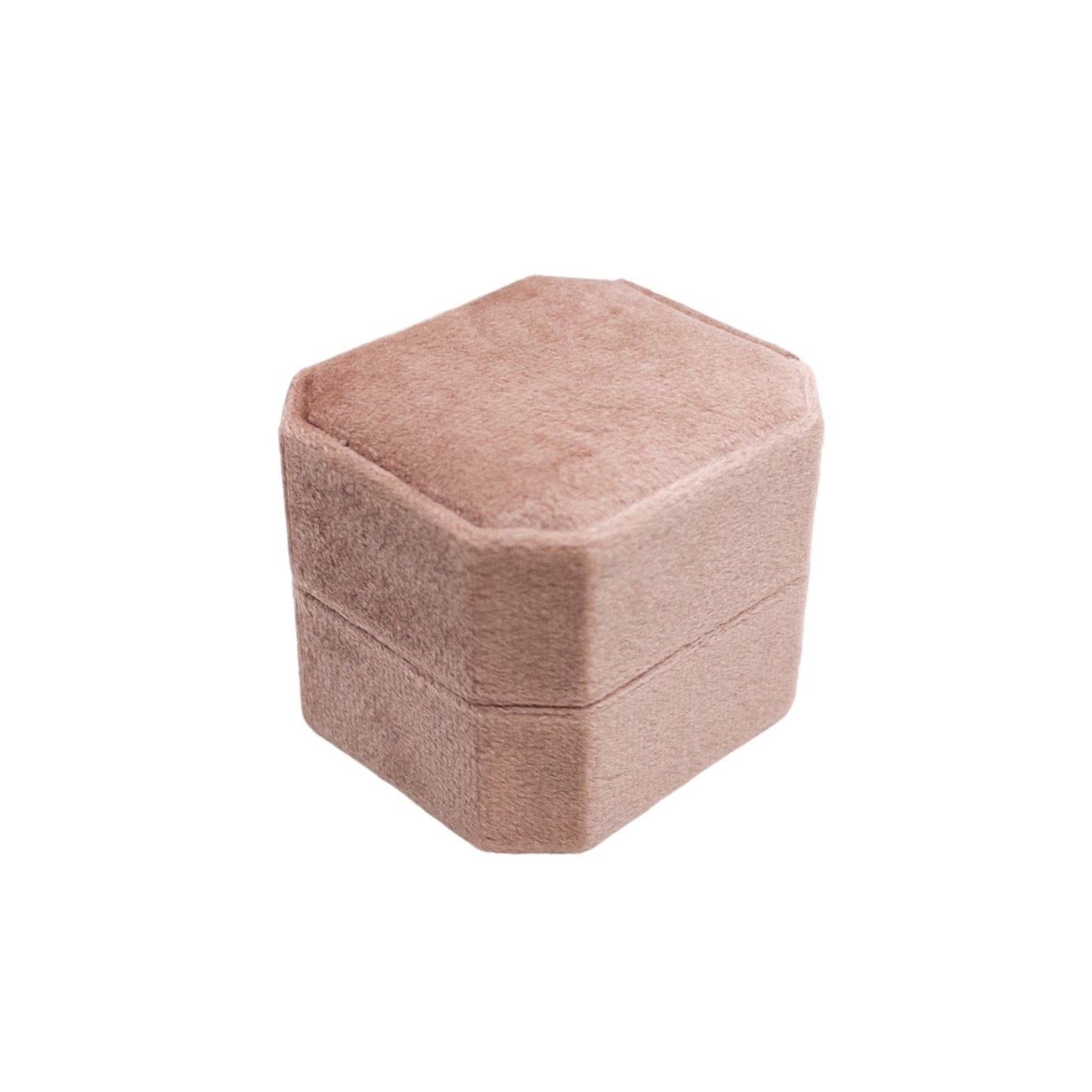 Cut Corner Hinge Velvet Single Ring Box