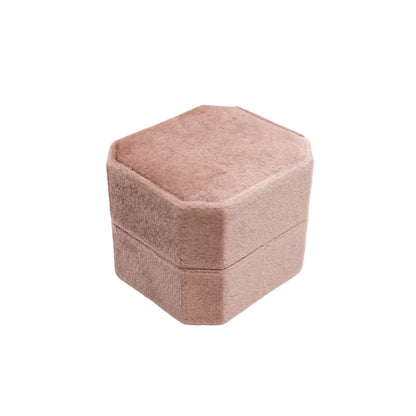 Cut Corner Hinge Velvet Single Ring Box