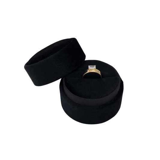 Round Velvet Single Ring Box