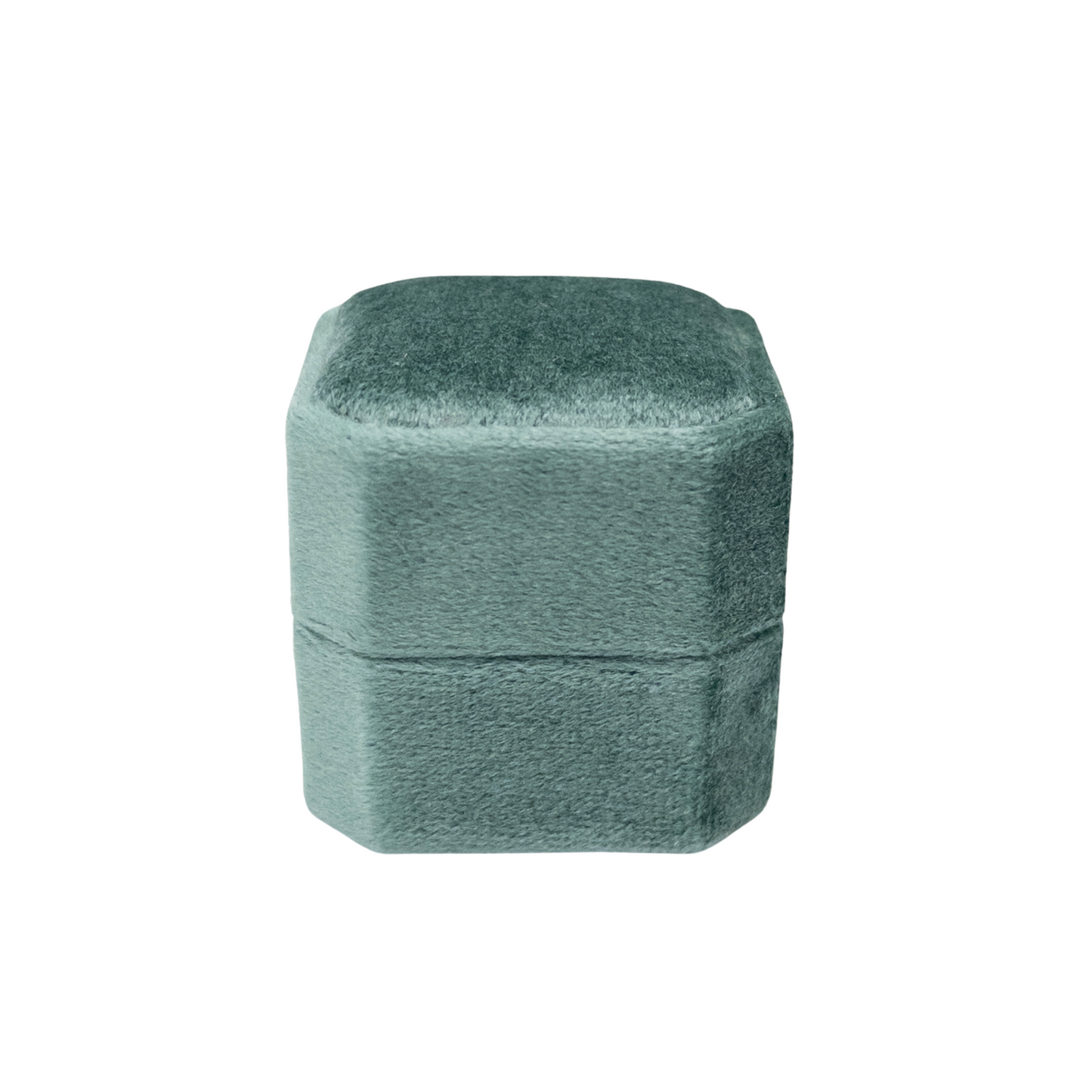 Cut Corner Square Velvet Single Ring Box