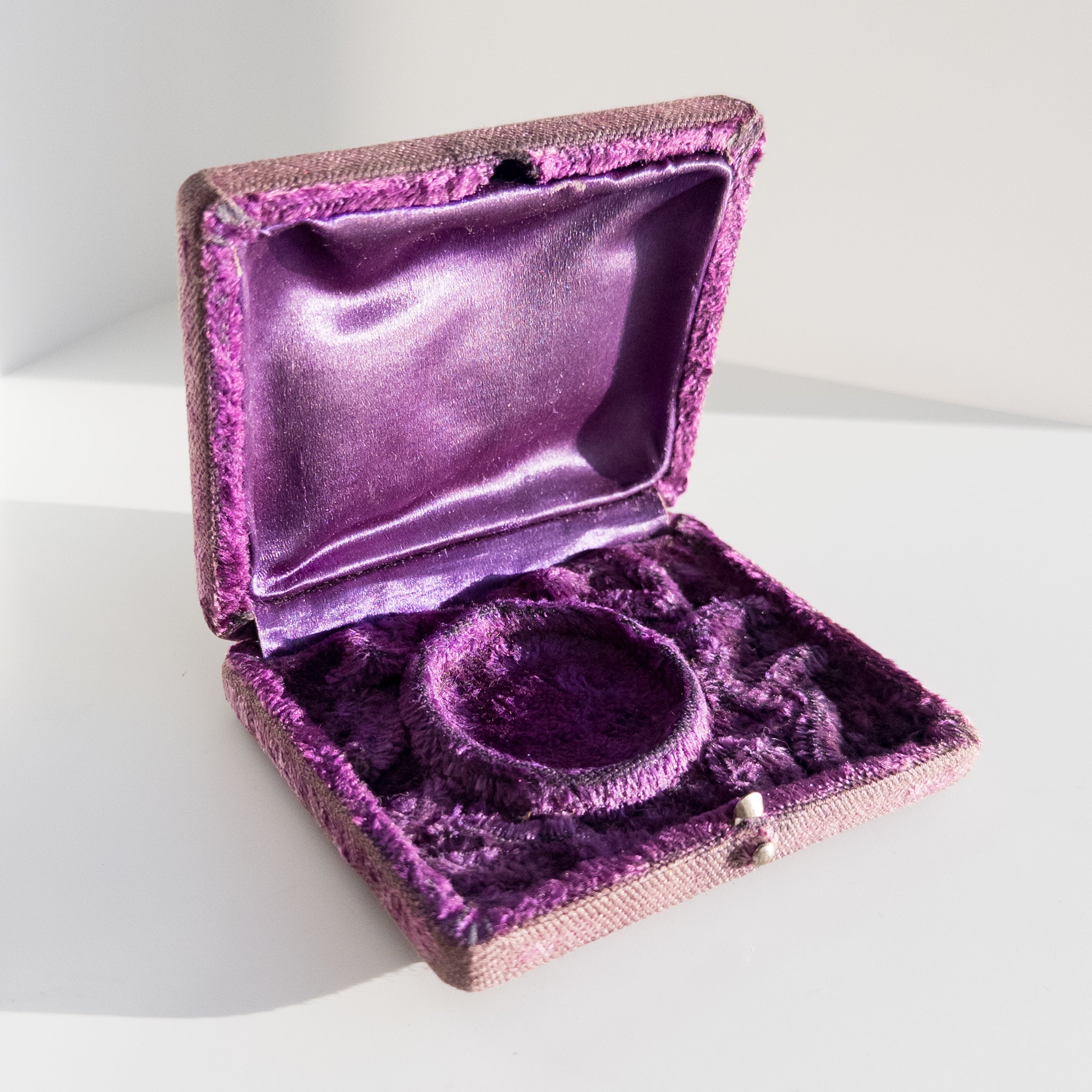 Antique Purple Velvet Pocket Watch Box