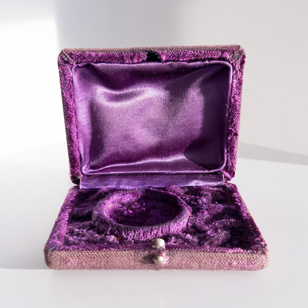 Antique Purple Velvet Pocket Watch Box