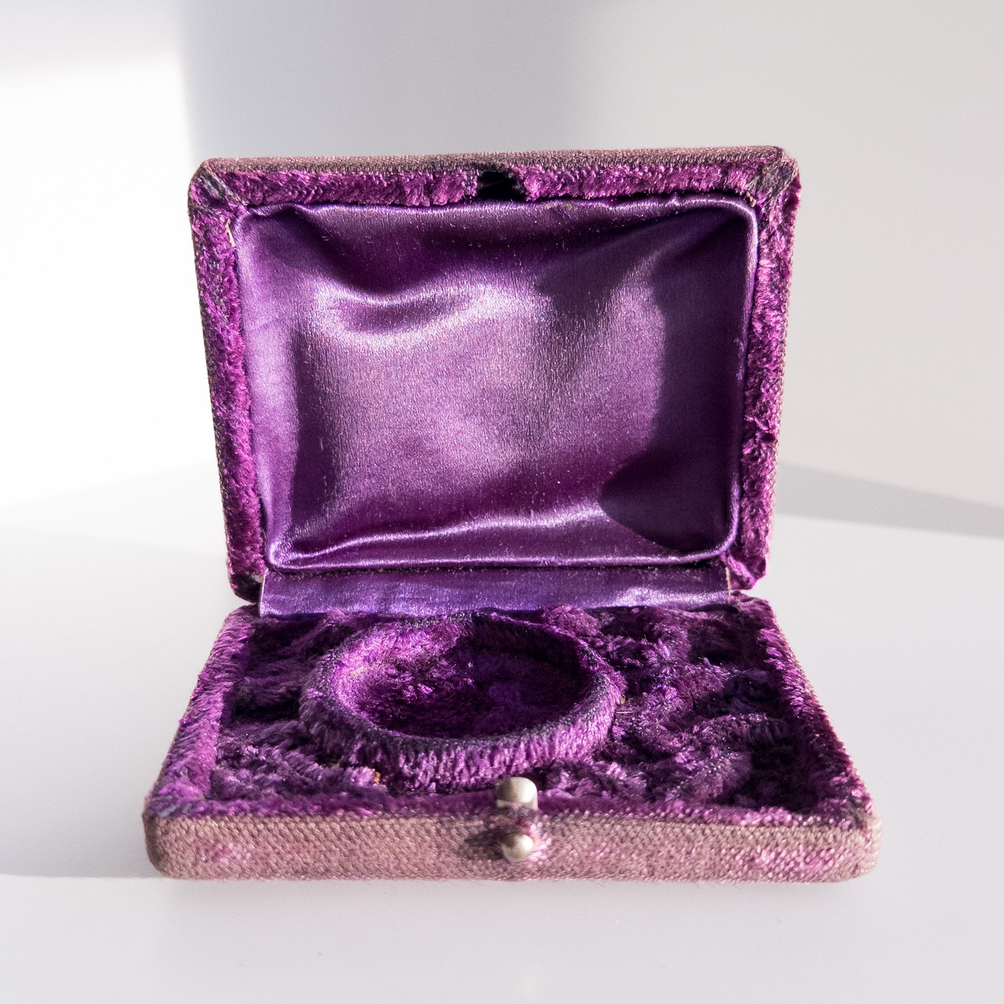 Antique Purple Velvet Pocket Watch Box