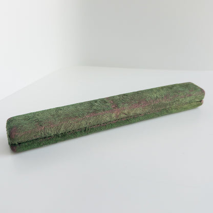 Antique Green Velvet Cigarette Holder Box