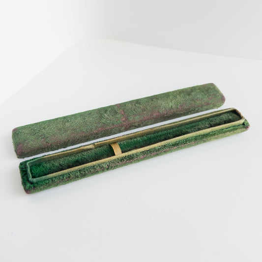 Antique Green Velvet Cigarette Holder Box
