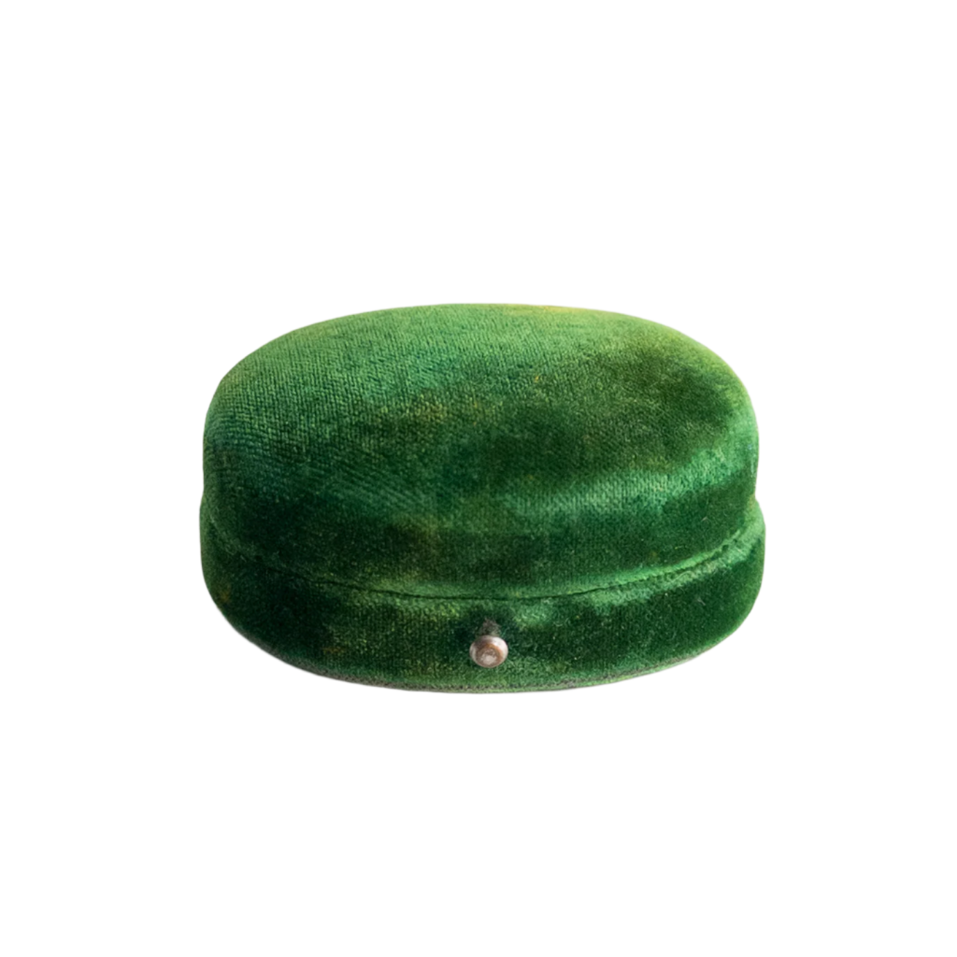 Antique Green Velvet Pin Box