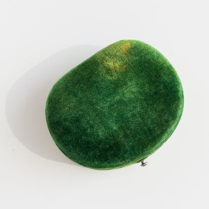 Antique Green Velvet Pin Box