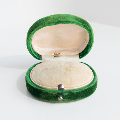 Antique Green Velvet Pin Box