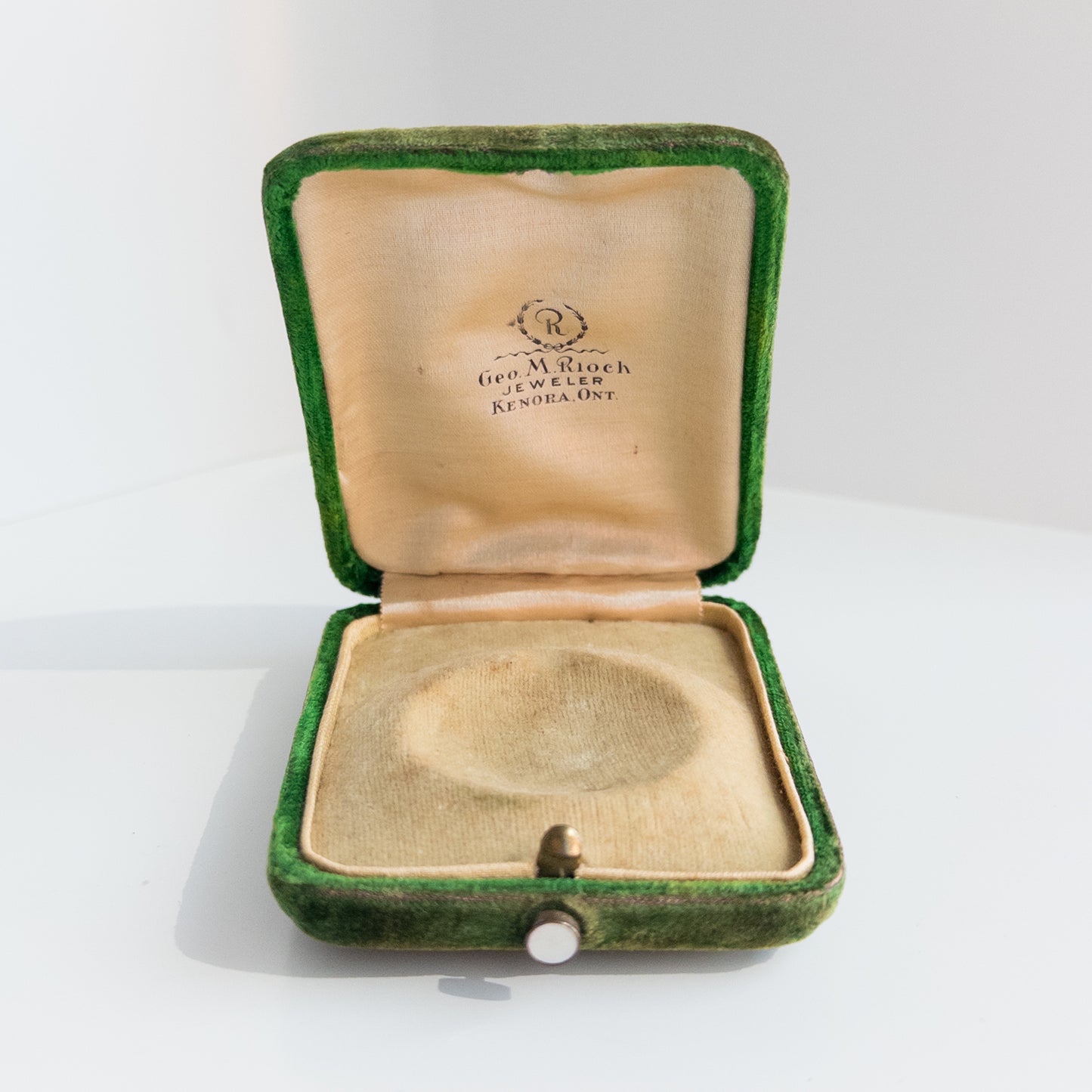 Antique Green Velvet Pocket Watch Box