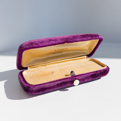 Antique Purple Velvet Pin Box