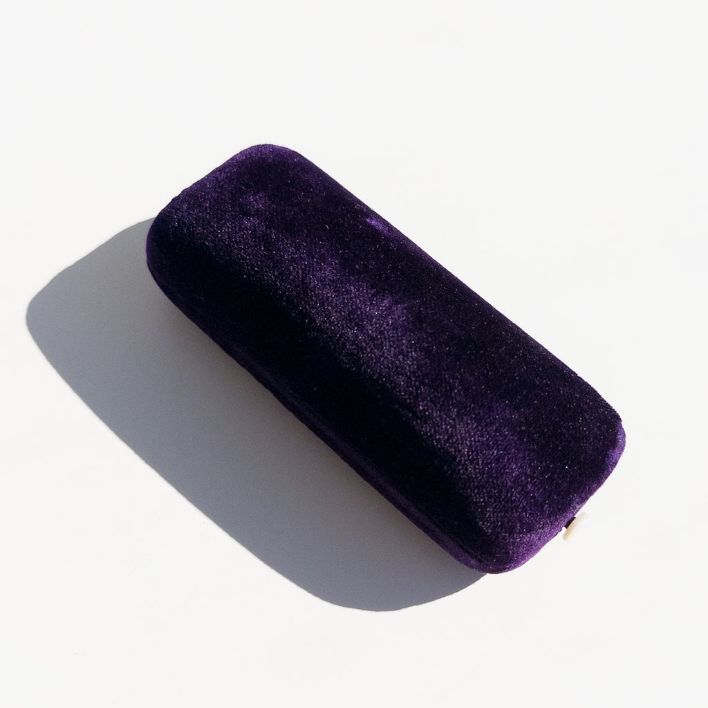 Antique Dark Purple Velvet Pin Box