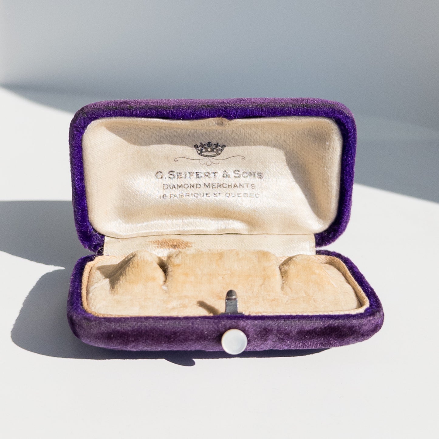 Antique Purple Velvet Cufflink Box