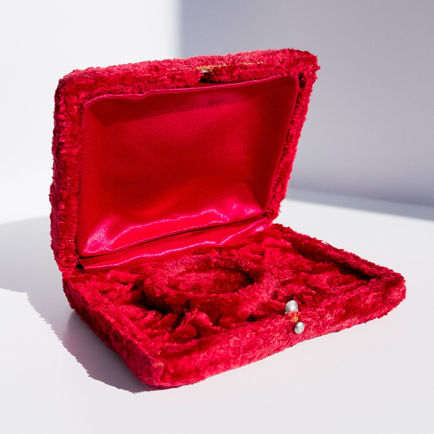 Antique Red Velvet Pocket Watch Box