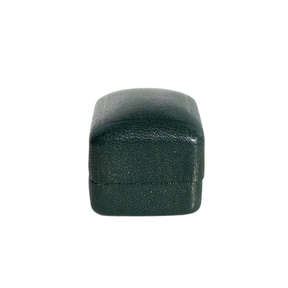 Antique Dark Green Faux Leather Ring Box