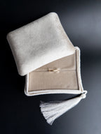 Cream Velvet Ring Box with Tassel