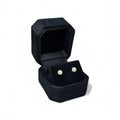 Black Cut Corner Square Velvet Stud Earring Box