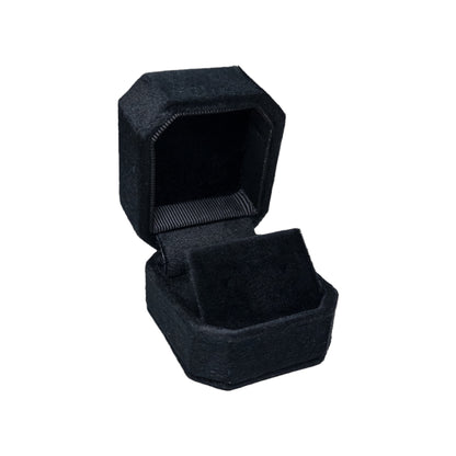 Black Cut Corner Square Velvet Stud Earring Box