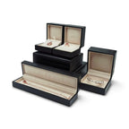 Black Faux Leather and Cream Suede Square Box Collection