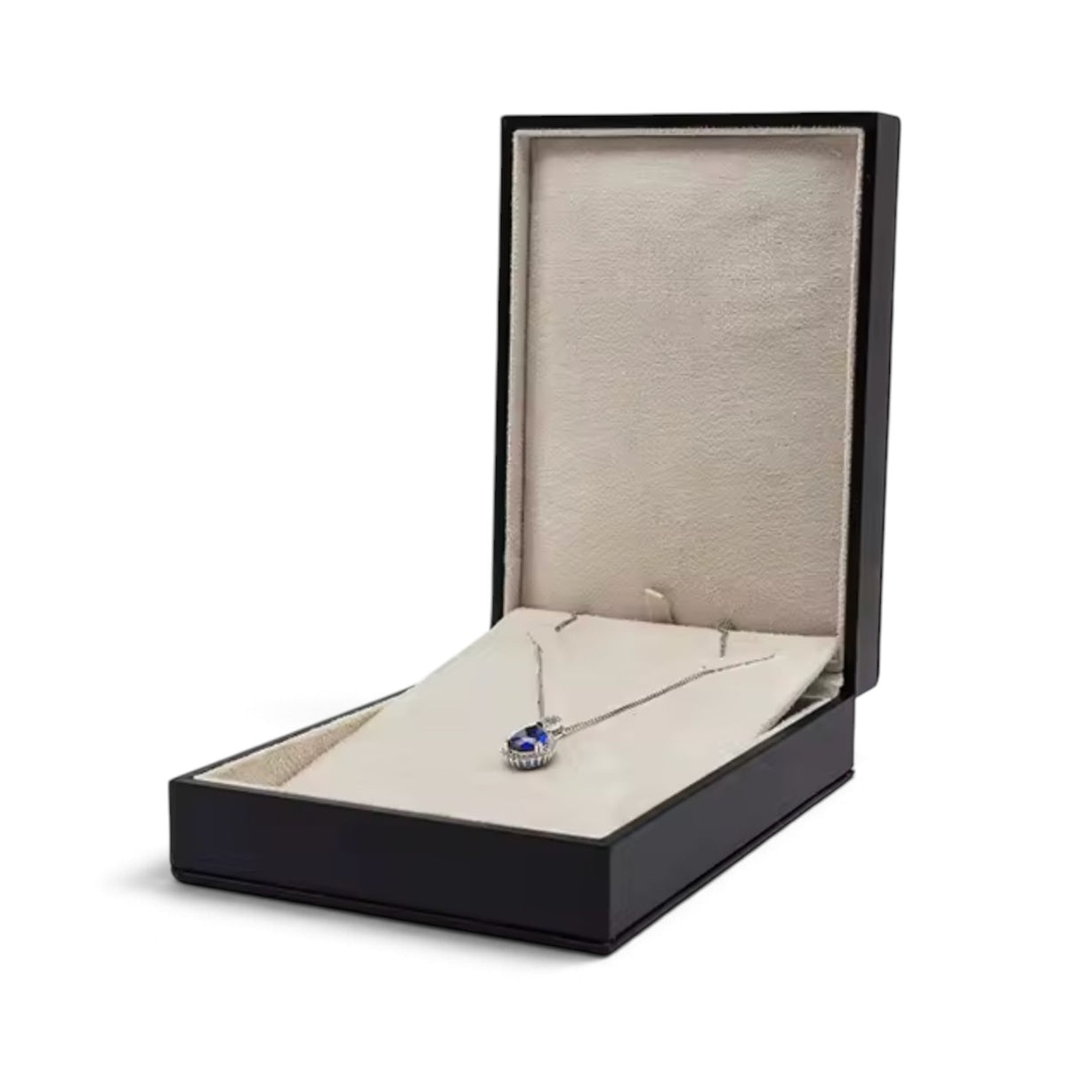 Black Faux Leather and Cream Suede Square Box Collection