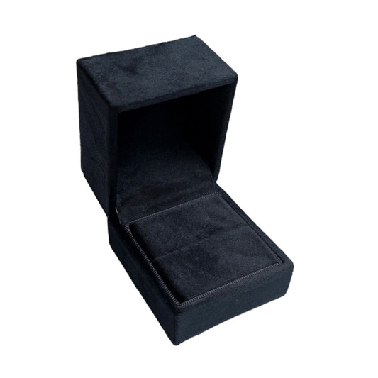 Customizable Classic Hinge Square Velvet Single Ring Box