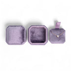 Small Cut Corner Square Velvet Necklace/Earring Box