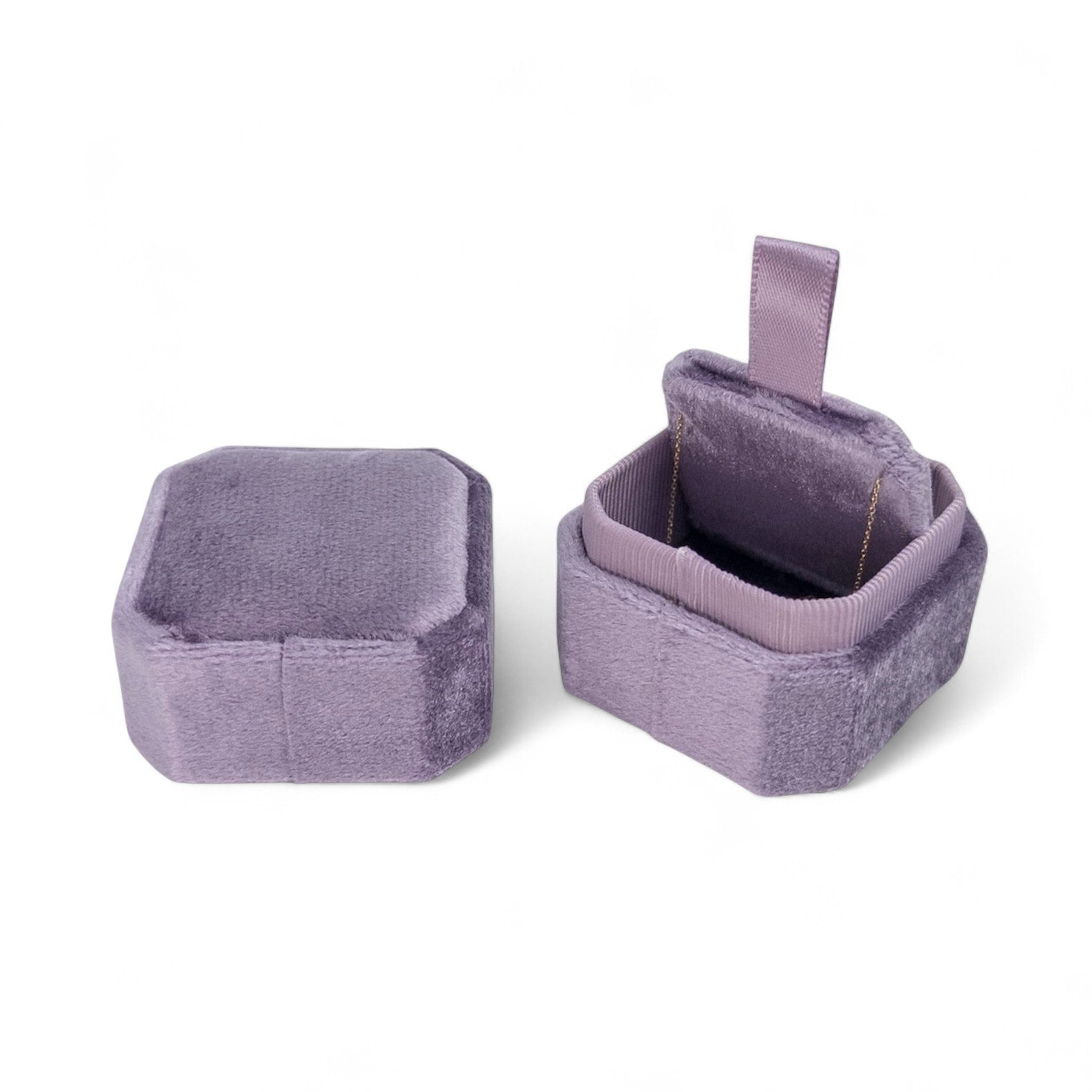 Small Cut Corner Square Velvet Necklace/Earring Box