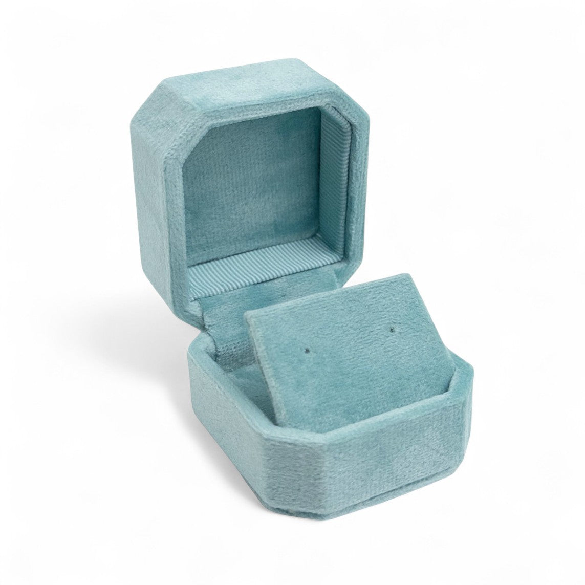 Cut Corner Square Velvet Stud Earring Box