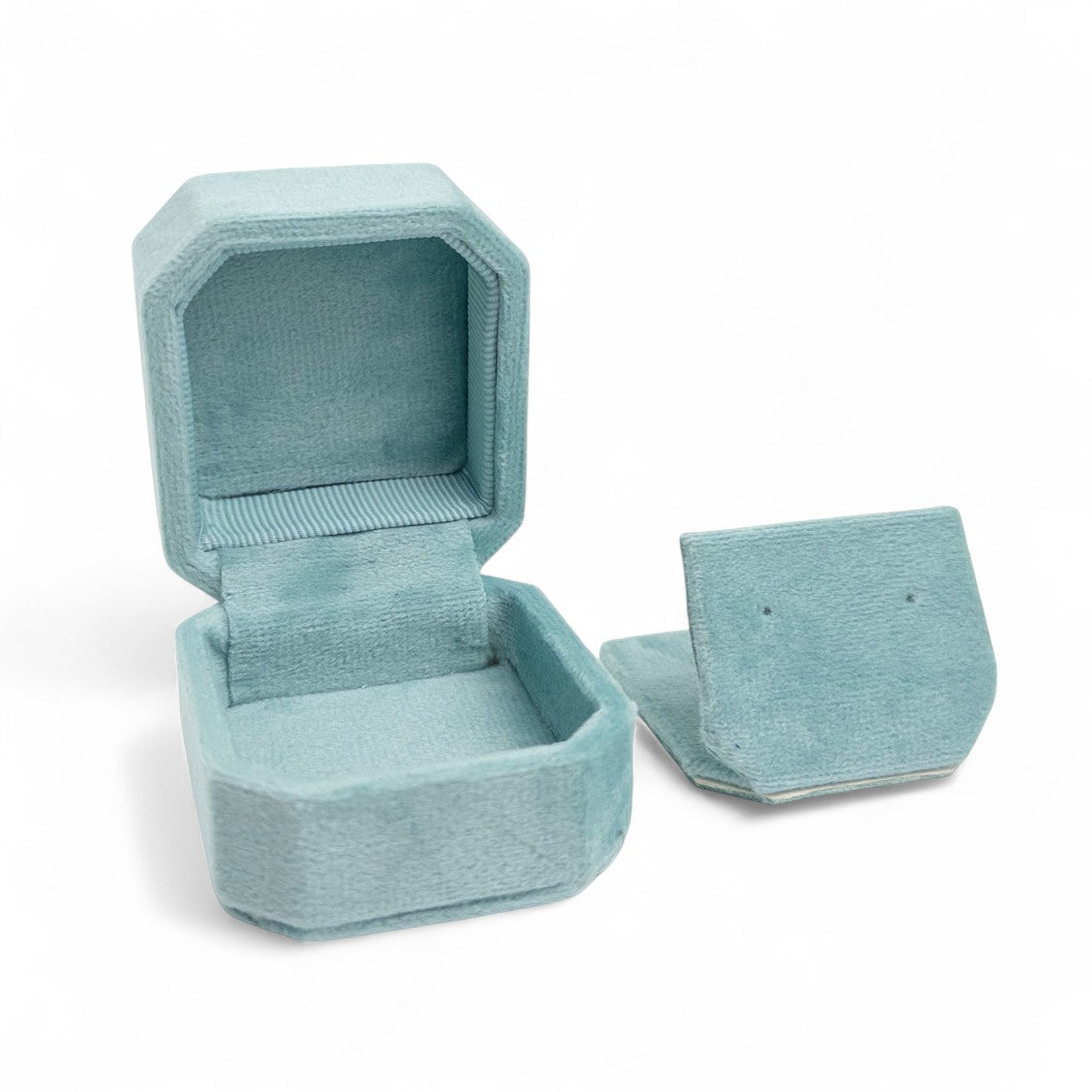 Cut Corner Square Velvet Stud Earring Box