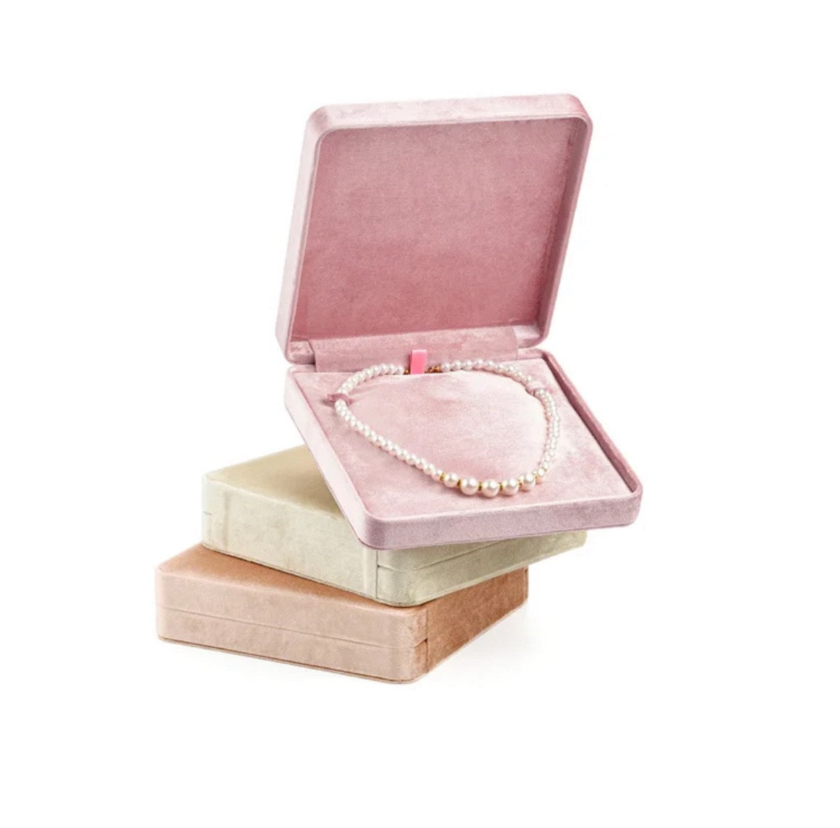 Classic Velvet Pearl Necklace Box