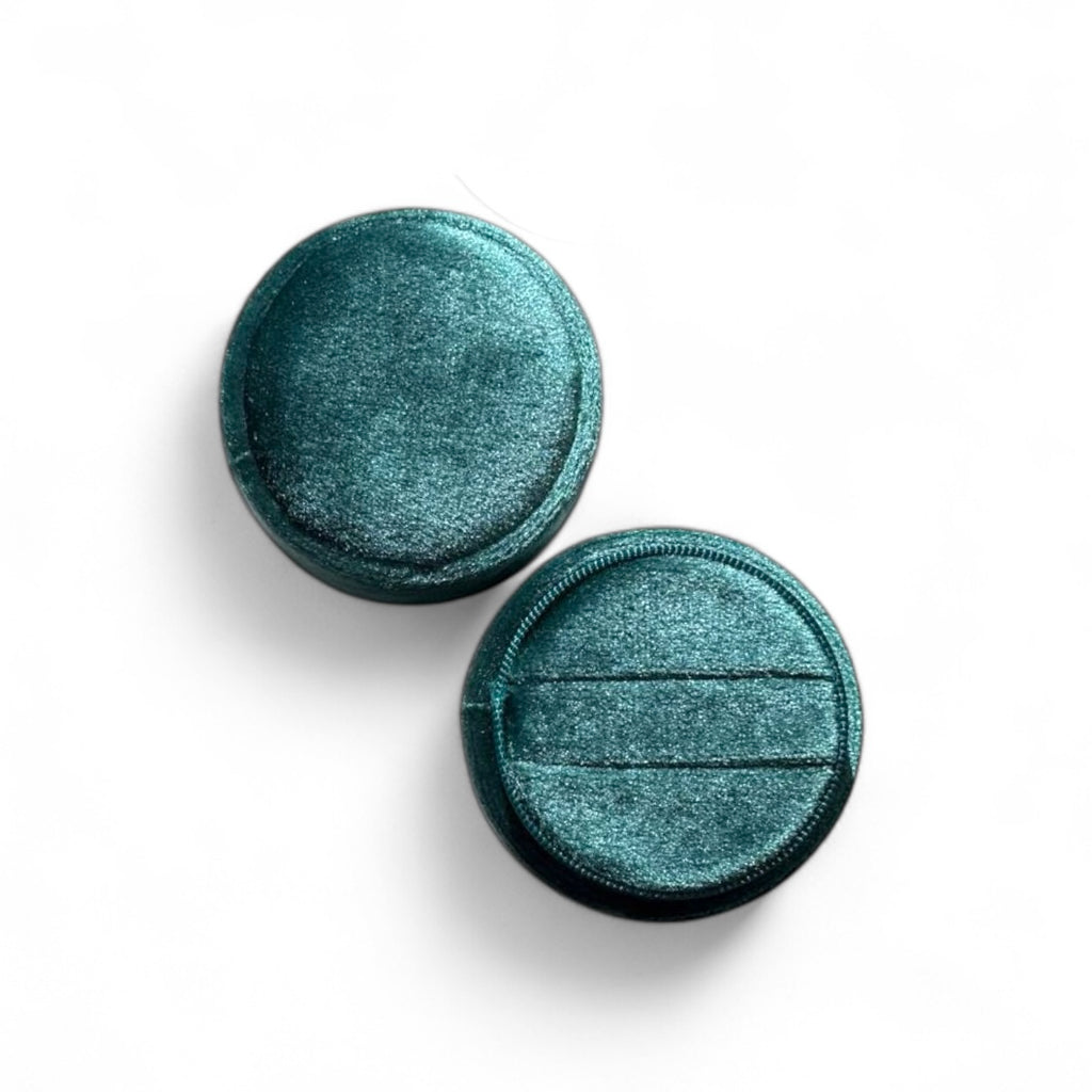 Round Velvet Ring Box - Double