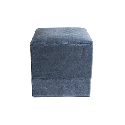 Grey Blue - Classic Hinge Square Velvet Single Ring Box