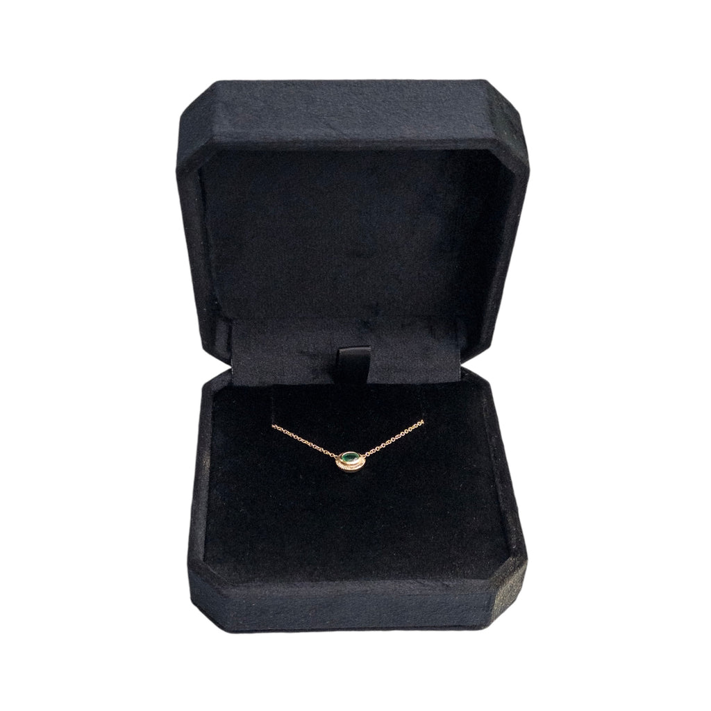Cut Corner Square Hinged Velvet Necklace Box
