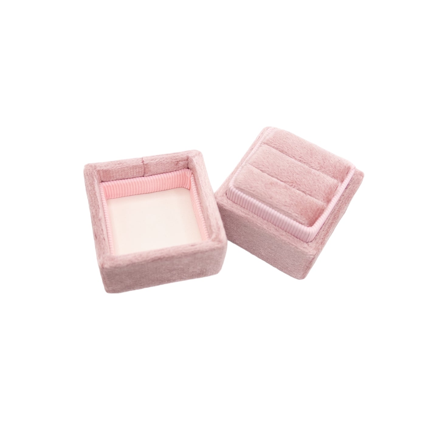 Square Velvet Double Ring Box