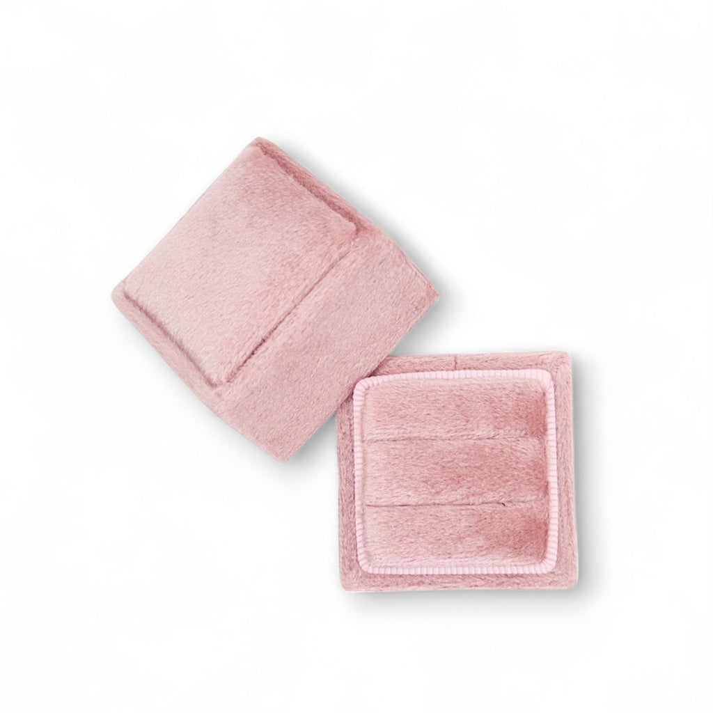 Square Velvet Ring Box - Double