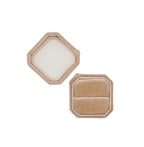 Cream Velvet Single Ring Box with Lid