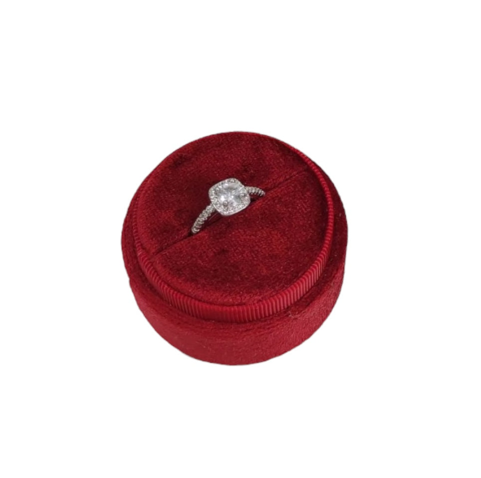 Round Velvet Ring Box