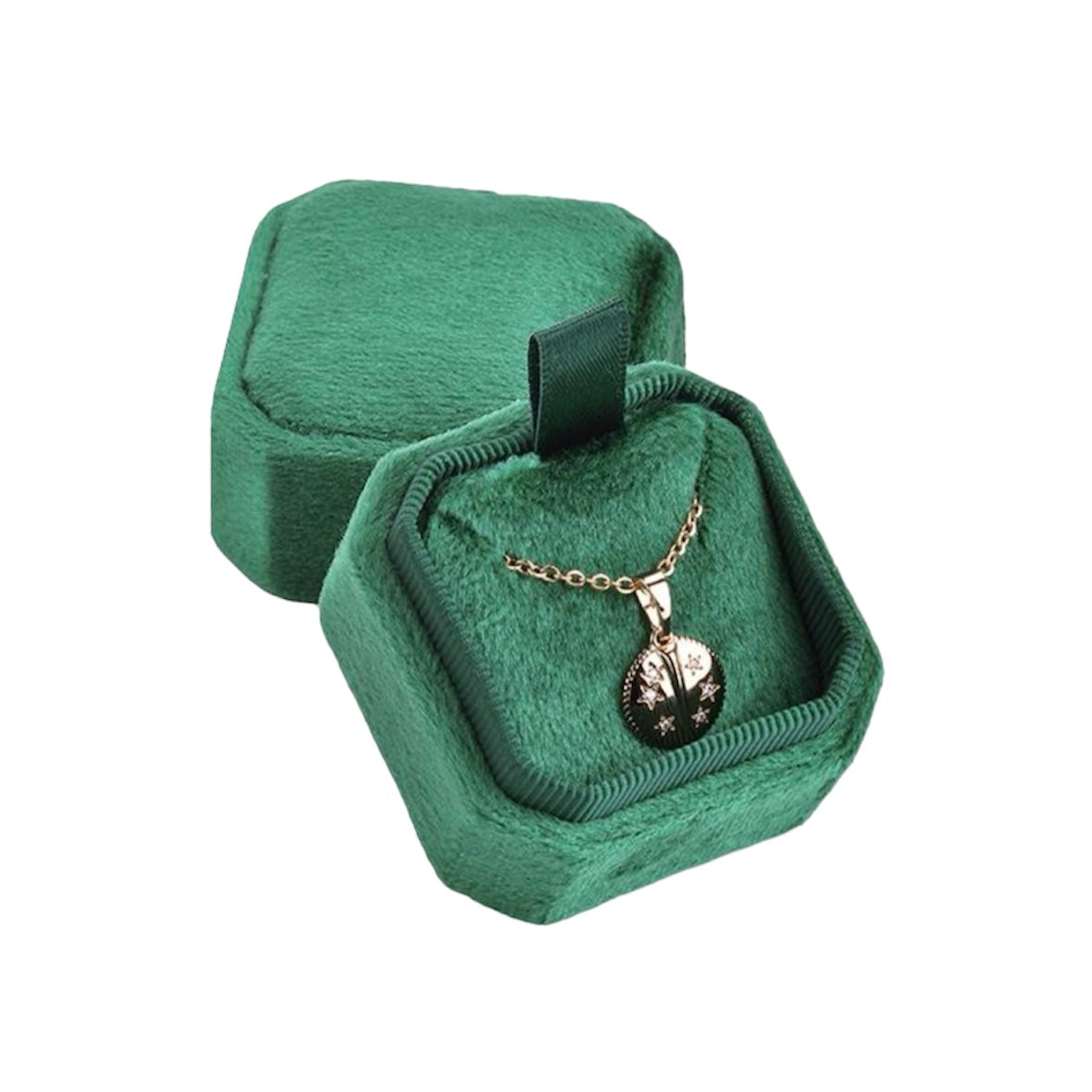 Small Cut Corner Square Velvet Necklace/Earring Box