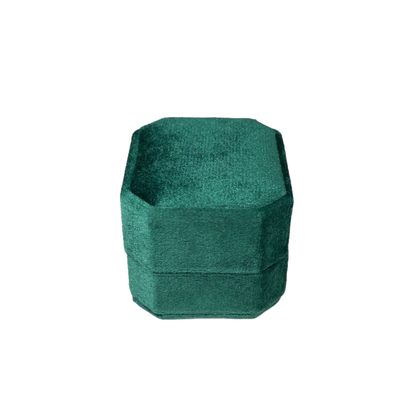 Cut Corner Hinge Velvet Single Ring Box