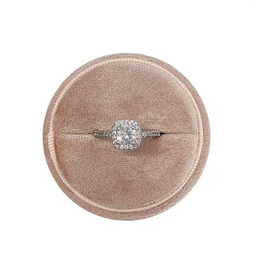 Round Velvet Single Ring Box