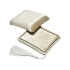 Cream Velvet Ring Box with Tassel