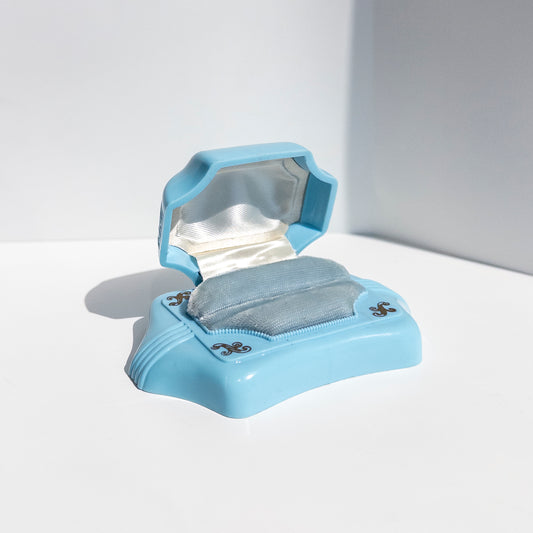 Vintage Blue Celluloid Ring Box