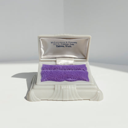 Vintage Grey and Purple Celluloid Ring Box
